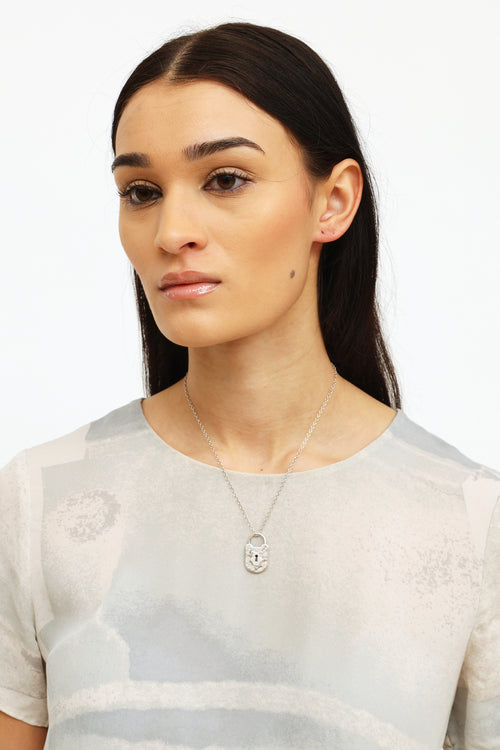Tiffany & Co. Sterling Silver Padlock Pendant Necklace