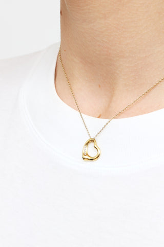 Tiffany & Co. 18K Open Heart Necklace