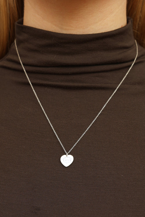 Tiffany & Co. Sterling Silver Love & Key Pendant Necklace