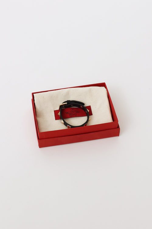 Valentino Black Rockstud Bracelet