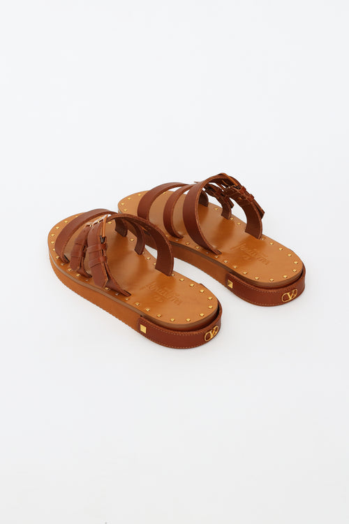 Valentino Brown Leather Sandals