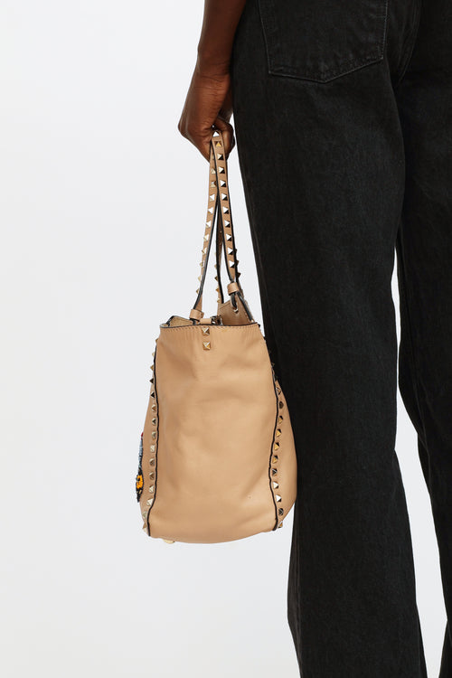 Valentino 2023 Beige Embroidered Tote Bag