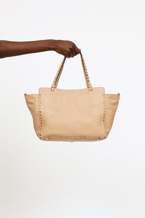 Valentino 2019 Beige Embroidered Tote Bag