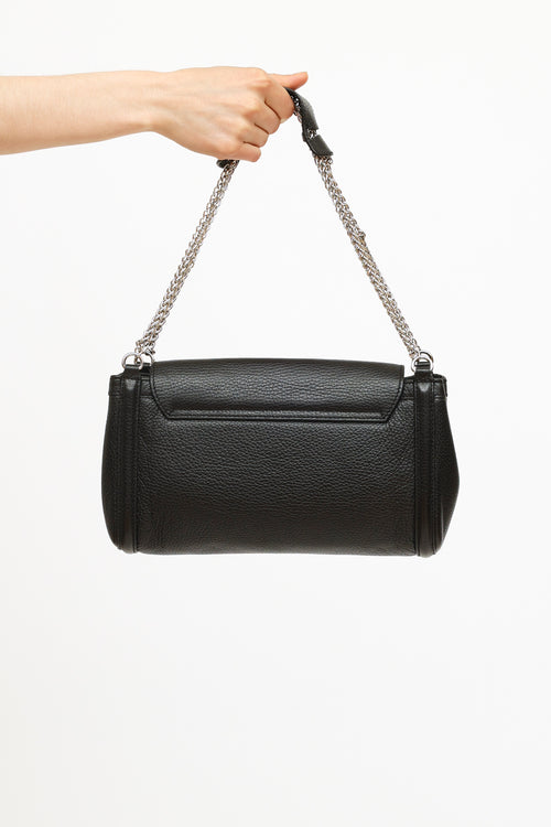 Versace Black Leather Chain Shoulder Bag