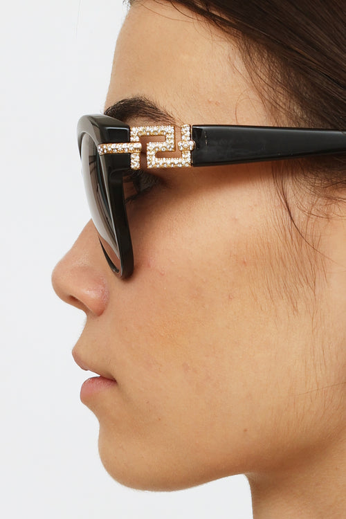 Versace Black Crystal Sunglasses